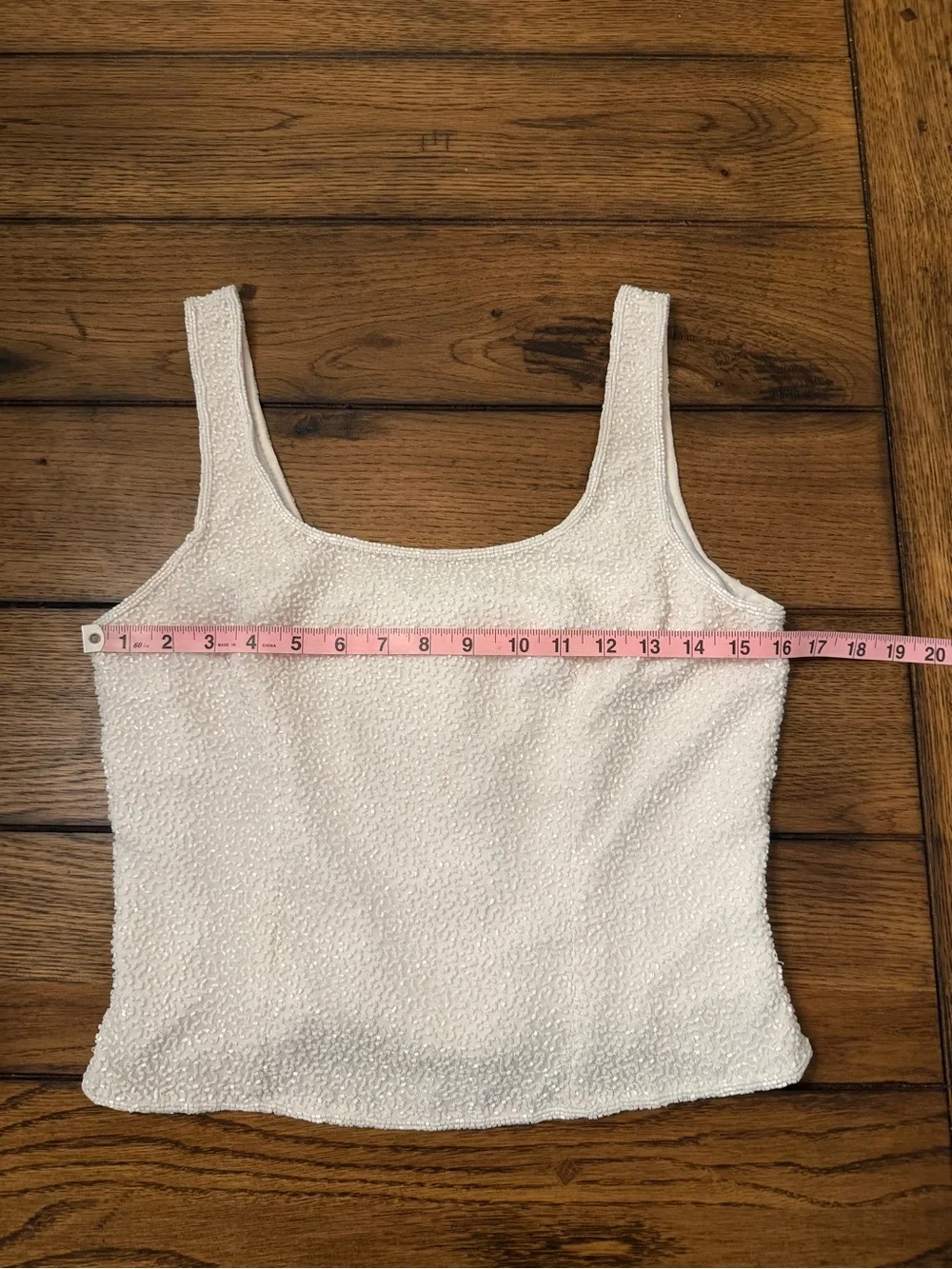 Rare Vintage Cache 100% Silk White Beaded Camisole Tank Top Lined Bridal Party S - Picture 8 of 9
